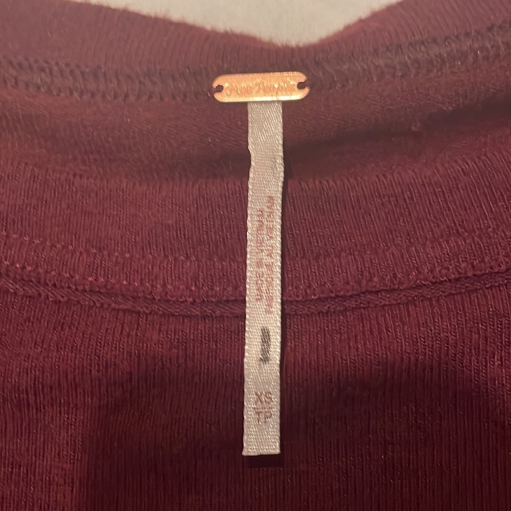 Free People Maroon “Forever Your Girl Babydoll” Top in size XS - Picture 2 of 8